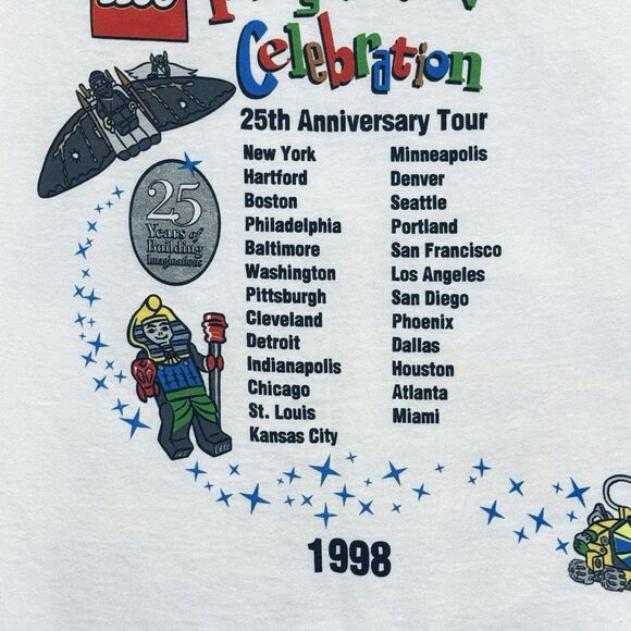 Vintage 1998 Lego Imagination Celebration Traveling Show Tour Tee Shirt Adult M - Picture 9 of 12